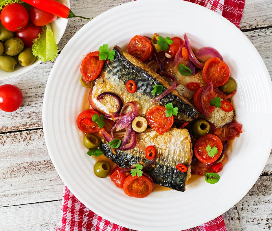 Girl enjoys Mediterranean style salad