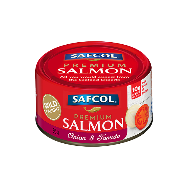Safcol Premium Salmon with Onion and Tomato 95g